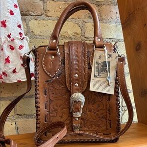 Force10 Vintage Inspired Brown Leather Handbag